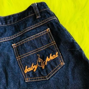 Baby Phat High-Waisted Dark Wash Denim Shorts